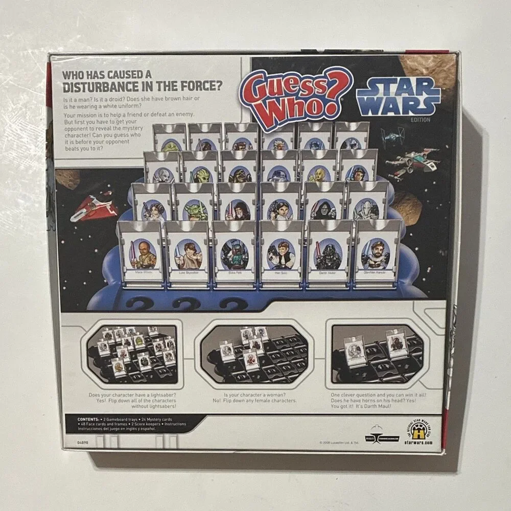 2008 Star Wars Guess Who Board Game Milton Bradley w Box Instructions